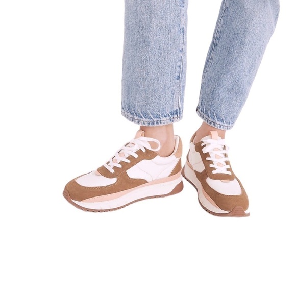 Madewell Kickoff Trainer Sneakers in Ripstop Nylon and Leather Muted Blush Multi - Picture 1 of 12